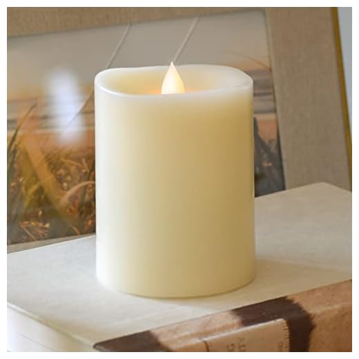 HoogaLife Flameless Candles Flickering Flame Effect (D 3" x H 4") Ivory Auto-Moving 3D Wick, LED Pillar Candles Real Wax with Timer Battery Operated and Remote to Buy Separately