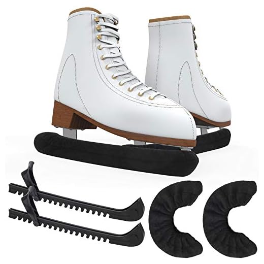 COITEK Ice Skate Guards Kit, 2 in 1 - Ice Skating Guards and Skate Blade Covers for Figure Hockey Skates (Black, M)