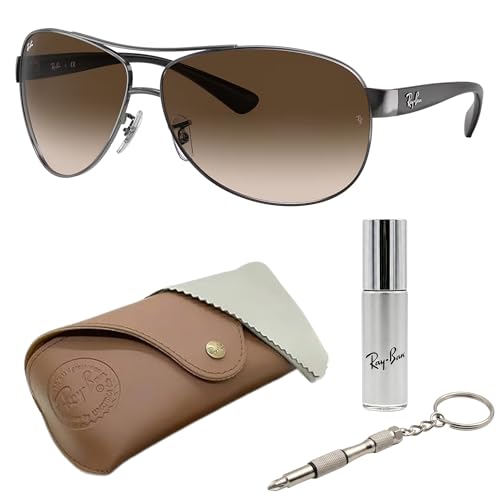 Image of Ray-Ban RB3386 Pilot Shaped Sunglasses for Men with Official RAYBAN Eyewear Kit