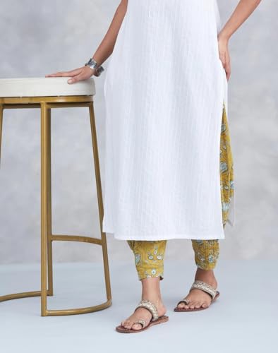 Salwar en coton moutarde anti-irritation coupe ample sans serrer - 3