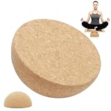 CEWROM Balance Board - Semisfero in sughero, semisfero antiscivolo, per adulti e bambini, per equilibrio, yoga, pilates, riabilitazione e fitness (15 x 7 cm)