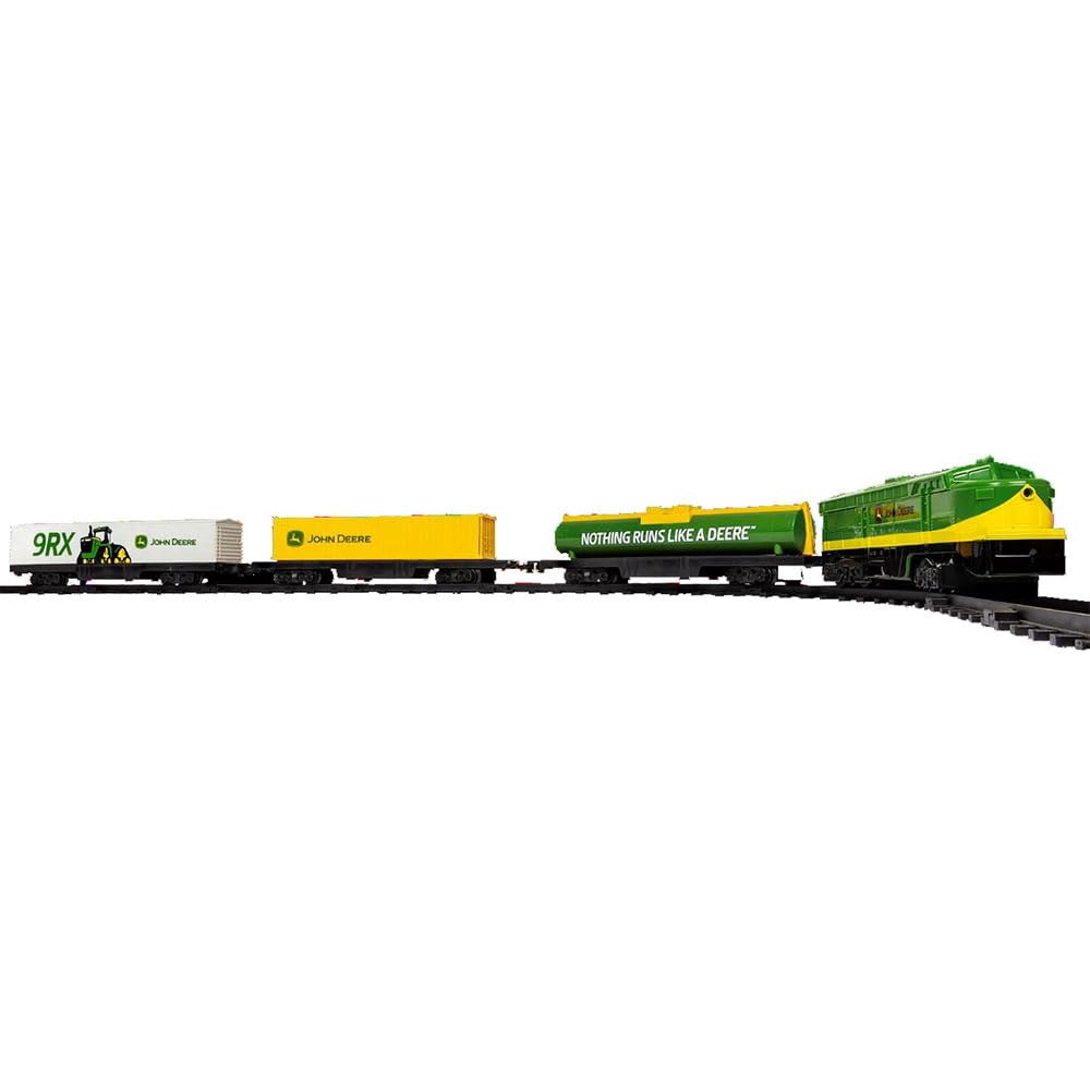 Lionel John Deere Miniature Ready-to-Play Set, Battery-Powered Model Train, Multicolor