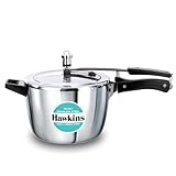 HAWKINS Triply Stainless Steel Pressure Cooker, Inner Lid Cooker, (HSST45) 4.5 litres Silver