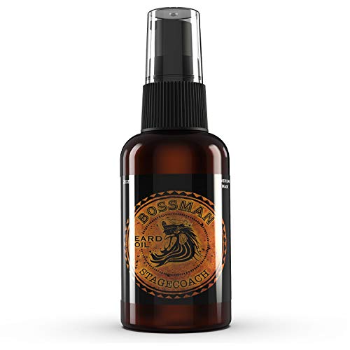 Bossman Brands Beard Oil 2oz All Natural Oils with Essential Oil Scent- Stagecoach