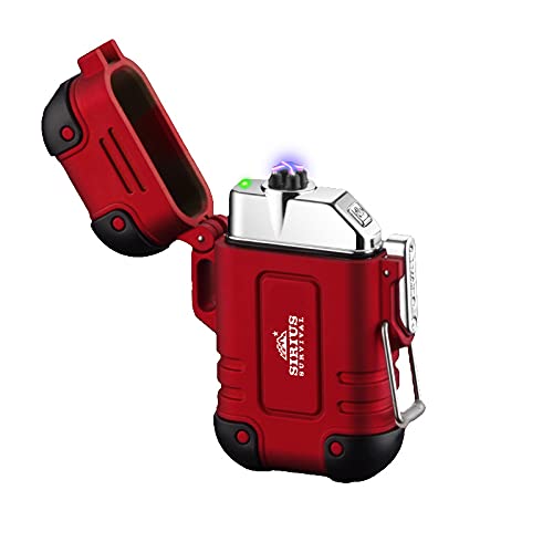 Encendedor Eléctrico USB Plasma Resistente al Agua Rojo miniatura 1
