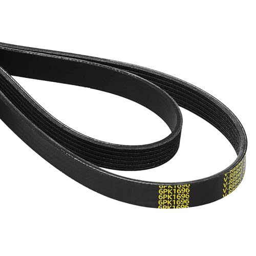Image of K060667 Serpentine Belt V-Ribbed Drive Belt for 14-18 328d xDrive 2.0L,14-18 X5 xDrive 35d 3.0L,11-12 Mustang GT 5.0L,13-18 Santa Fe 3.3L,03-08 Tiburon 2.7L Replace 6PK1696