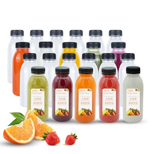 Holotap 42 Pcs 10 oz Empty Plastic Bottles with Caps