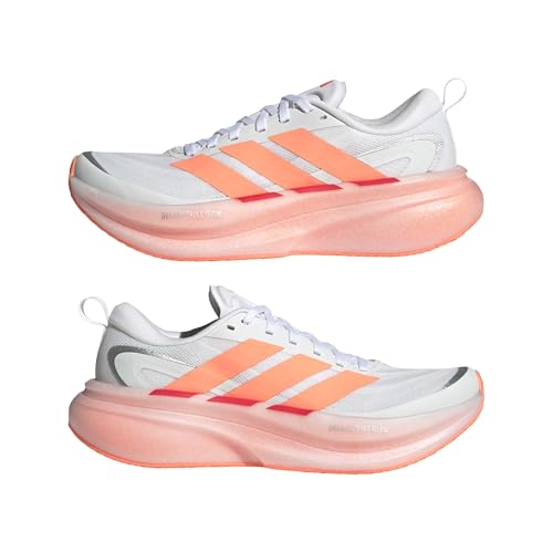 Adidas Donna Supernova Glide Running Shoes, Ftwr White/Beam Orange/Lucid Red, 38 2/3 Eu - 6