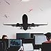 Stickerbrand© Home/Office Décor Vinyl Wall Art Plane Taking Off Wall Decal Sticker - Black, 27" x 72". Easy to Apply & Removable. Includes FREE Application Squeegee