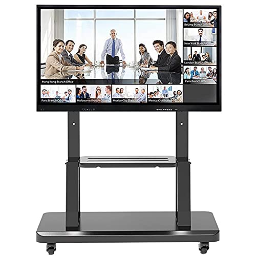 Soporte para TV negro ajustable con ruedas para 50-65 pulg. miniatura 1