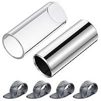 4 Stück Gitarrenplektren Glasschieber und Edelstahl Slide 1pcs Glas Slider und 1pcs Edelstahl Slider Instrument Zubehör Gitarre Slide Set für E-Gitarre Gitarre Bass