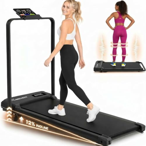 Image of ANCHEER Walking Vibration Pad with Incline-Foldable Treadmill for Home