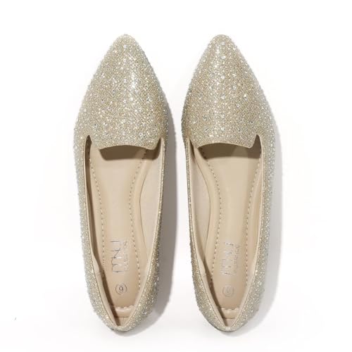 Image of MUSSHOE Flats for Women Pointed Toe-Comfortable Business Casual Work Shoes, Dressy Suede Slip On with Memory Foam for Office, Teacher & Standing All Day