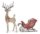 Winter Wonder Lane 58' Light-Up Deer & Sleigh Holiday Seasonal Christmas Indoor/Outdoor Decor