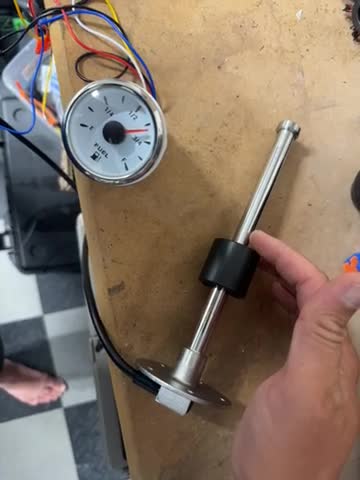 ARTILAURA Fuel Sending Unit And Gauge Kit, 240-33ohms 5" (125mm) Boat Marine Fuel Tank Sender Stainless Steel Gas Sensor For Car Truck Vehicle (Black