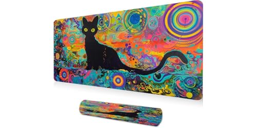 Tapis de souris XXL 1000x400 Black Cat anti-glisse