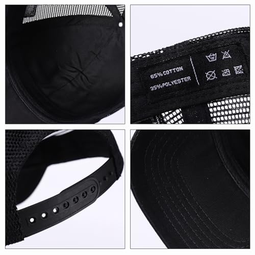 Image of USA Trucker Hat for Men & Women American Flag Cap Adjustable Baseball Cap Mesh Snap Patriotic 3D Embroidered Cap