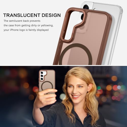 Image of BENTOBEN for Samsung Galaxy S22 Case, Galaxy S22 Magnetic Case [Compatible with MagSafe] Translucent Matte Slim Shockproof Women Men Protective Case Cover for Samsung Galaxy S22 6.1 inch, Desert Titanium