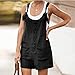 Generic Black+Friday for Teens Womens Summer Sleeveless Rompers 2024 Knot Straps Button Shorts Jumpsuits Plus Size Loose Casual Overalls with Pocket Ropa de mujer, A01_black