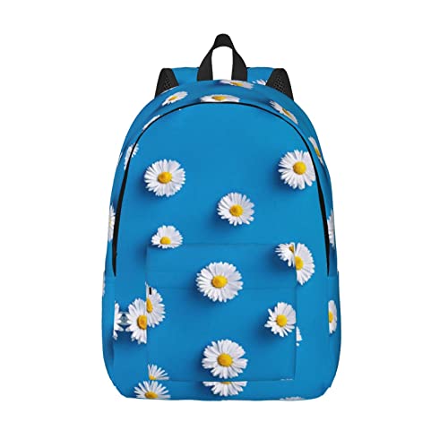 Sac à dos de voyage marguerite blanche idéal pour les weekends et les cours