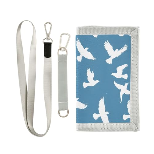 ALAZA Kids Wallets for Boys Girls Toddler Trifold Wallet Children Small Pigeon Blue with Zipper Coin Pocket