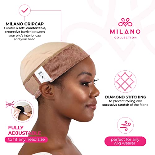 Milano Collection Wig Grip Cap For Women | Stocking Dome Cap With Built In Elastic Headband | Non Slip Wig Gripper Accessories For Keeping Wigs Lace Front In Place, Nude, 1 Pack, One Size #TOP2
