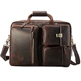 CHNOI Maletín Grande Europeo y Americano Maletín Grande de 17 Pulgadas Bolso de computadora Multifuncional Mochila Retro Bolso de los Hombres (Color : A, Size : 31 * 42 * 13cm)