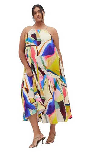 City Chic Women's Plus Size Dress Print Shift Maxi, Summer