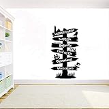 XCSJX Narnia Alice Wonderland Harry James Le Seigneur des Anneaux Citation Panneau De Signalisation Routière Vinyle Wall Decal décoration de la Maison DIY Sticker Mural 74x42cm