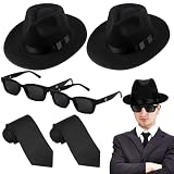 Janmercy 6 Pcs 1920s Black Brothers Gangster Costume Accessories