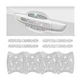 Mandark 8PCS Bling Car Door Handle Protector, Crystal Rhinestone Vehicle Door Bowl Protective Sticker, Glitter Anti-Scratch Auto Decor Decals Accessories, Universal for SUV, Sedan, Truck (White)
