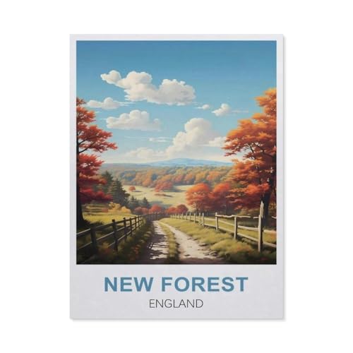 Jigsaw Puzzle 1000 Pieces for Adults，New Forest England，Teens Boys Girls Puzzles Difficult Challenging Puzzle for Party Games Kids Family Friends（38x26cm）-DI44