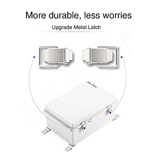 Qilipsu QL Waterproof Junction Box, Ip67 Outdoor Abs Plastic Electrical Enclosure With Mounting Plate, Wall Brackets, Weatherproof Hinged Grey Cover thumb #4