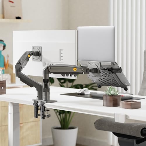 NB ERGONOMIC Laptop Mount with Adjustable Tray for 10-17”Notebook, Full Motion Arm with VESA Plate for 17-30”Monitor,Clamp-on Grommet Mounting F160-FP by NB ERGONOMIC - Used condition - Image 3