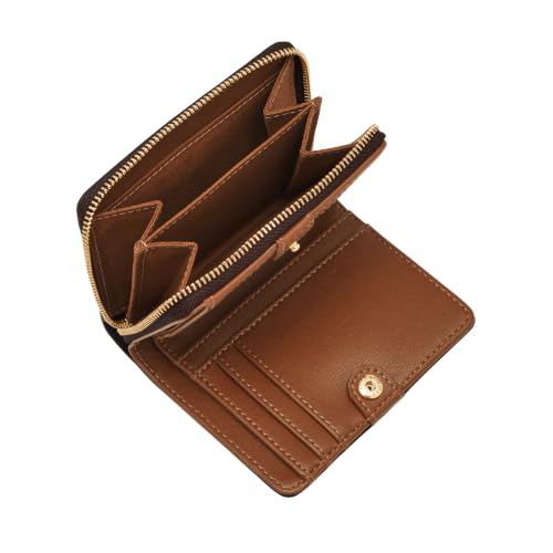 Image of Fossil Women's Logan RFID-Blocking Leather Mini Multifunction Bifold Wallet