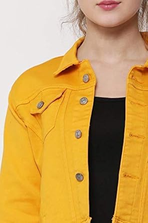 denim jacket for women yellow
