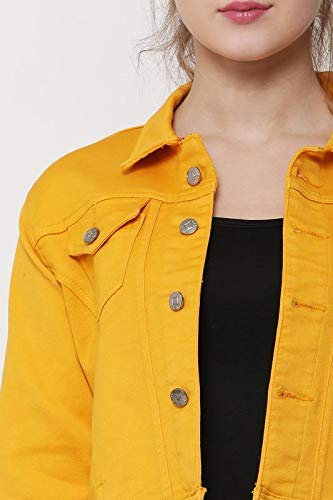 FlyingBird Women's Yellow Denim Jackets 