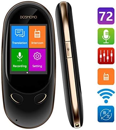 Smart Language Translator Device,72 Languages Online 8 Languages Offline AI Instant Digital Voices Translator Simultaneous Translation Recorder Intercom Device for Tourism Business Learning (Black)