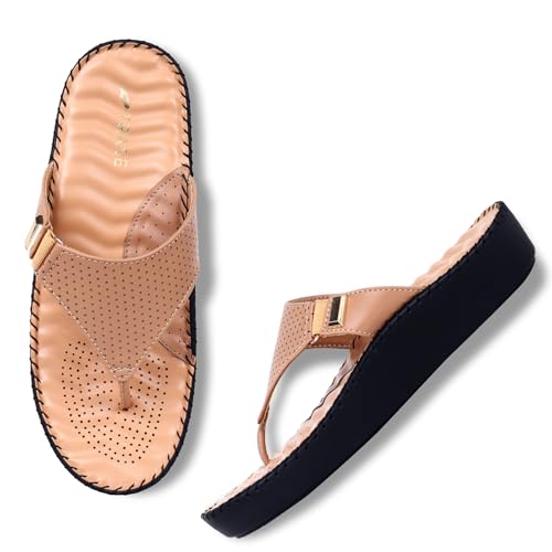 Image of TRASE Orthopedic Casual Slippers for Women | Soft Cushioned Footbed, Arch Support, Adjustable Strap | Ideal for Knee & Foot Pain
