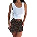 Womens Mini Skorts Sexy High Waisted Pencil Bodycon Short Camouflage Skirts with Side Split Camo M
