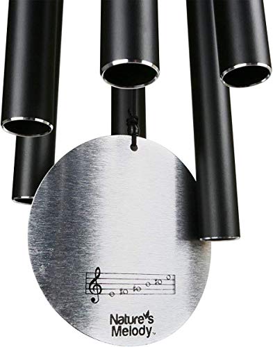 Image of Nature's Melody Wind Chimes for Outdoor, Tuned Unique Metal Tubes (Black, 88 Inch)