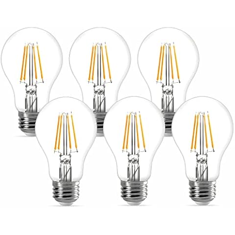 AcornSolution E27 Energy Saving Light Bulbs Dimmable ,Warm White, 4W Equivalent 40W ,Dimmable, 2700K LED Filament Bulb ,Dimmable, Pack of 6 [Energy Class A++] Cover