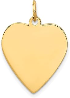 Colar de ouro amarelo 14 k calibre 0,009 gravável coração disco pingente pingente de coração simples amor joias finas para mulheres presentes para ela