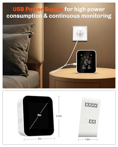 Monitor de calidad del aire con pantalla a color para solucionar problemas de ventilación e interior 5