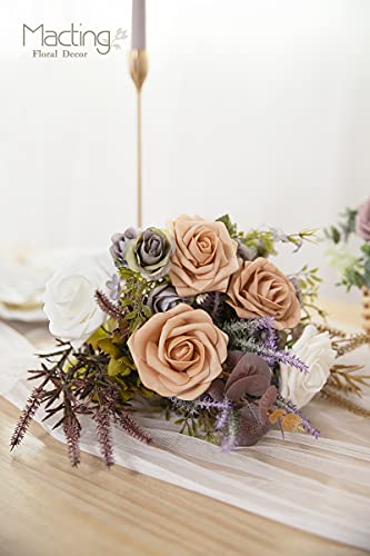 Macting Roses Artificial Flowers, 30Pcs Fake Roses With Stems, Bulk Foam Flowers For Wedding Centerpieces Arrangements Party Baby Shower Home Decorations (Dusty Light Brown) #TOP3