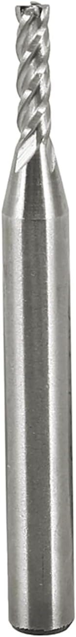 End Mill Cutter, HSS 4 Flute Drill Press Bits 1/8" Cutting Dia 1/4" Shank 12mm Cutting Depth Flat Bottom Drill Bit Wood Aluminum Steel Foam Plastic