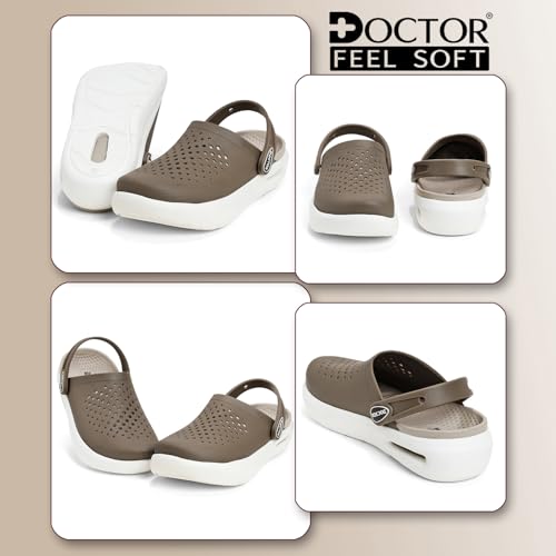 Image of Men Platform Clogs with Adjustable Back Strap | Lightweight EVA Cushioned Sole | Breathable Anti-Slip Everyday Wear Footwear for Indoor & Outdoor Use