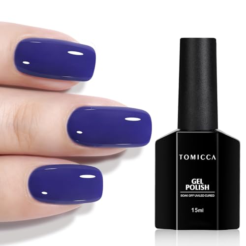 TOMICCA UV Nagellack Blau, 15ml Gel Polish, Pink für Anfänger DIY Home, Nail Art Maniküre Salon