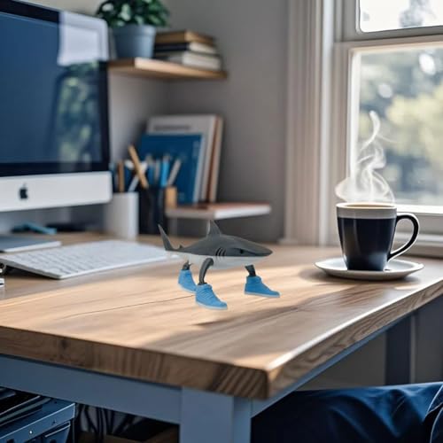 Tralalero Tralala Toy Shark Sneaker Decor - 5.1" Lightweight Art for Gaming Rooms, Streetwear Shelves & Car Dashboards (2Pcs 60g, Retro Design)3