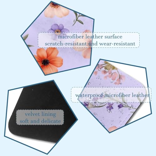 Funda para portátil de 35 x 25,9 cm con acolchado floral morado resistente 3